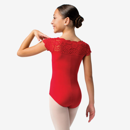 SoDanca SL17 Child Tilly Cap Sleeve Leotard with Lace