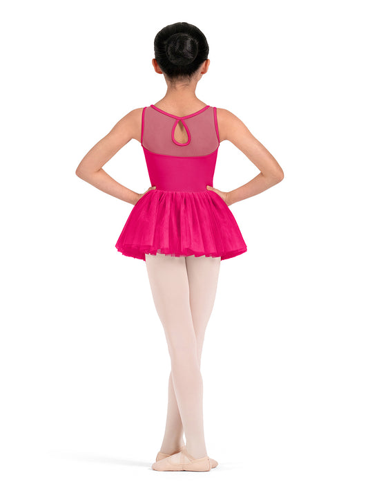 Mirella M50011C Child Floral Tutu Leotard with Mesh Back
