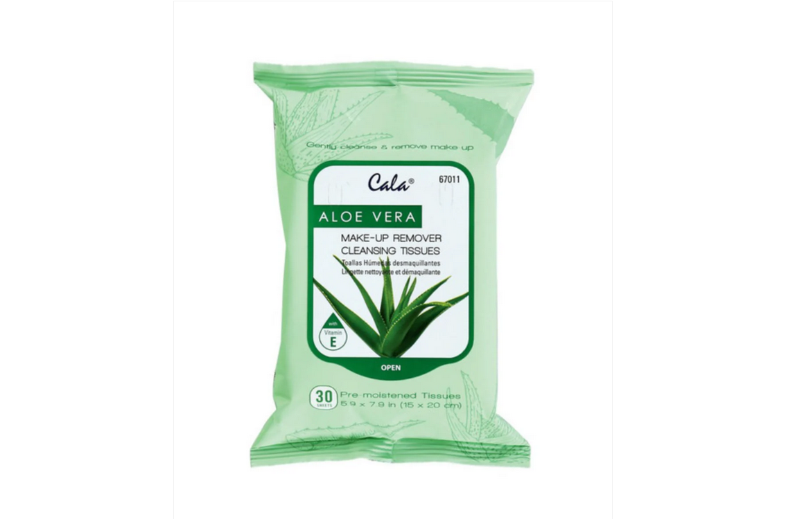Cala Aloe Vera Make-up Remover Cleansing Tissues - 30 sheets