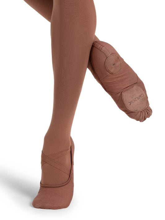 Capezio 2037W Adult Hanami Canvas Mocha Ballet Shoe