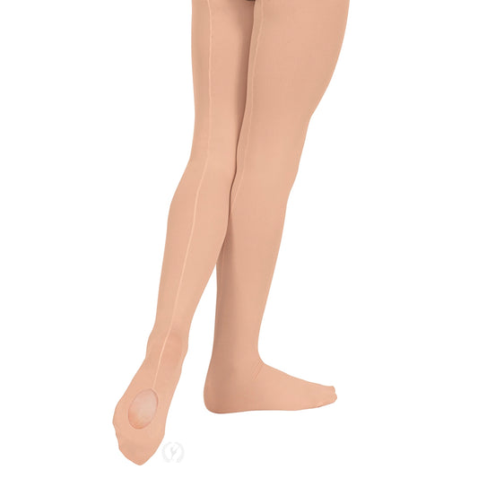 Eurotard Girls Professional Mesh Back Seam Convertible Tights - 219C