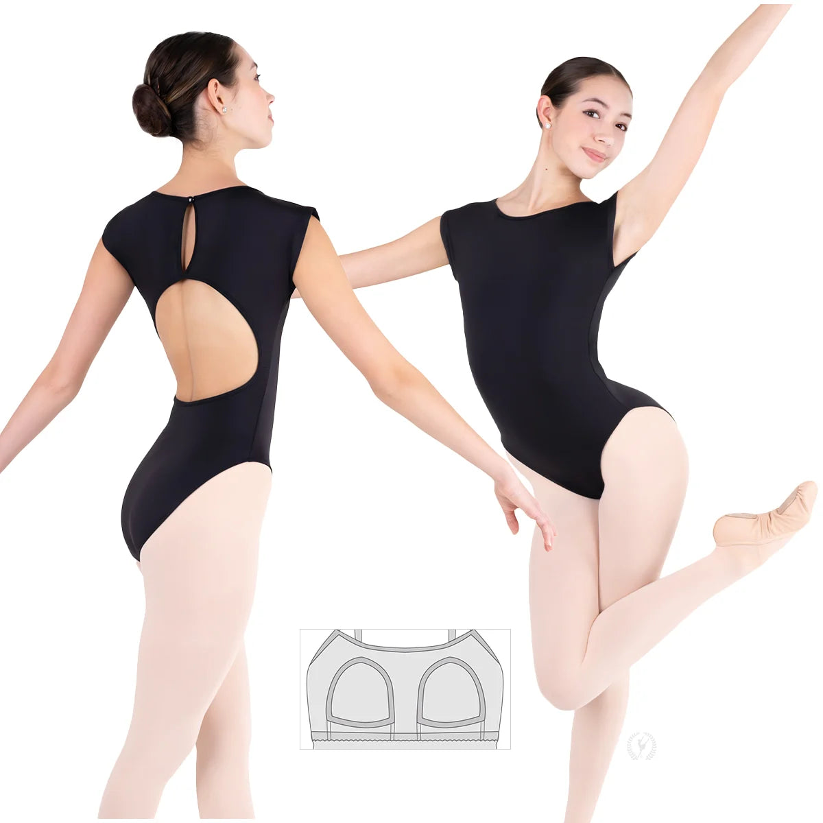 Eurotard 44491 Adult Open Back Cap Sleeve Leotard