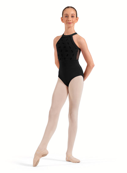 Bloch CL40016 Child Halter Leotard with Floral Detail