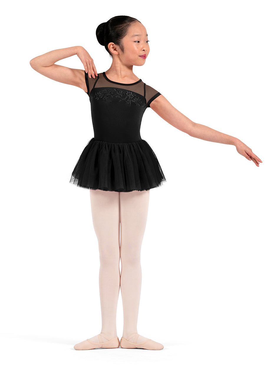 Mirella M20012C Child Floral Cap Sleeve Leotard