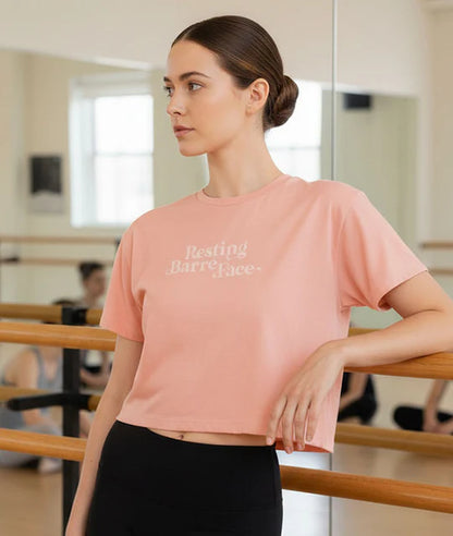 Covet Dance Adult "Resting Barre Face Crop Tee"