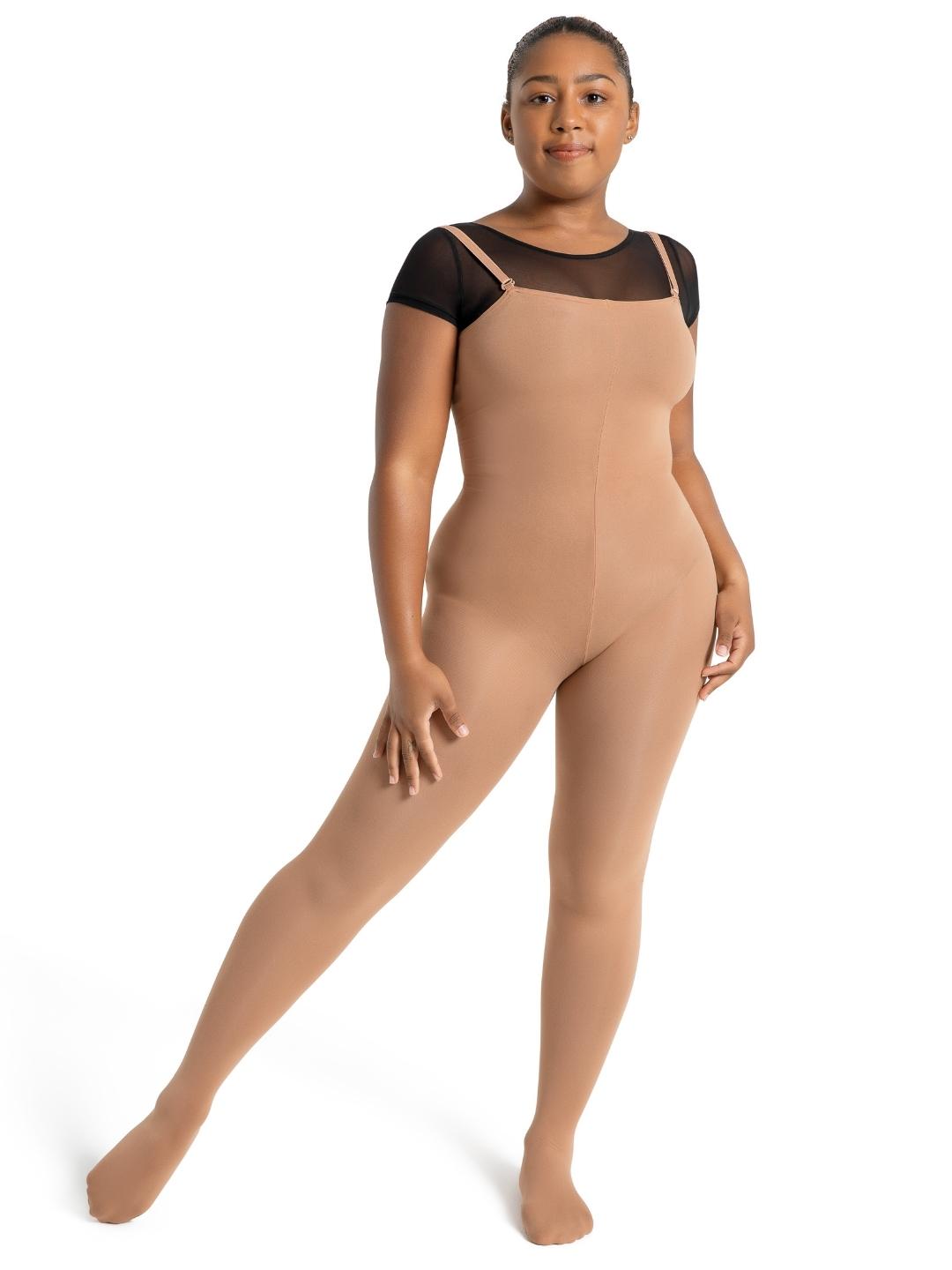 Capezio 1811W Transition Bodytights with Clear Adjustable Straps