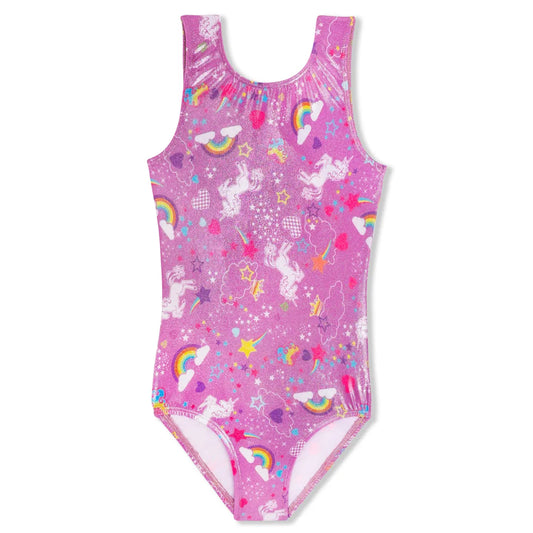 Girl Power Lavender Sparkle Unicorn Leotard