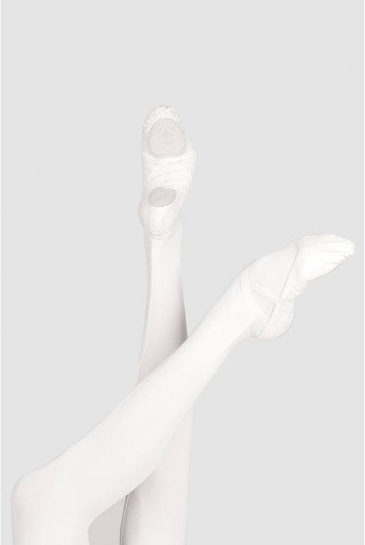 WearMoi Con Vesta White Split-sole Stretch Canvas Ballet Shoe